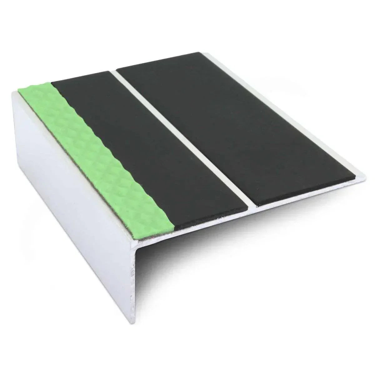 ASL09 85x30mm Aluminium Non Slip Stair Nosing Edge Trim With Pvc Insert Black