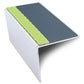 ASL19 56x55mm DDA Compliant Aluminium Non Slip Stair Nosing Edge Trim With Pvc Insert Cobalt Blue