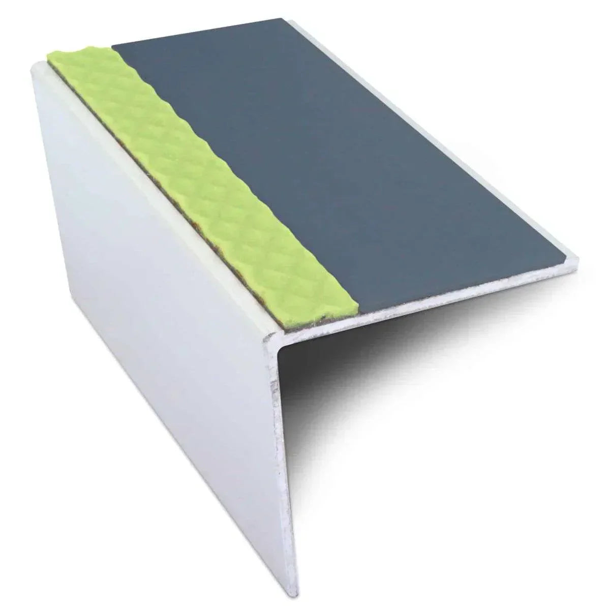 ASL19 56x55mm DDA Compliant Aluminium Non Slip Stair Nosing Edge Trim With Pvc Insert Cobalt Blue