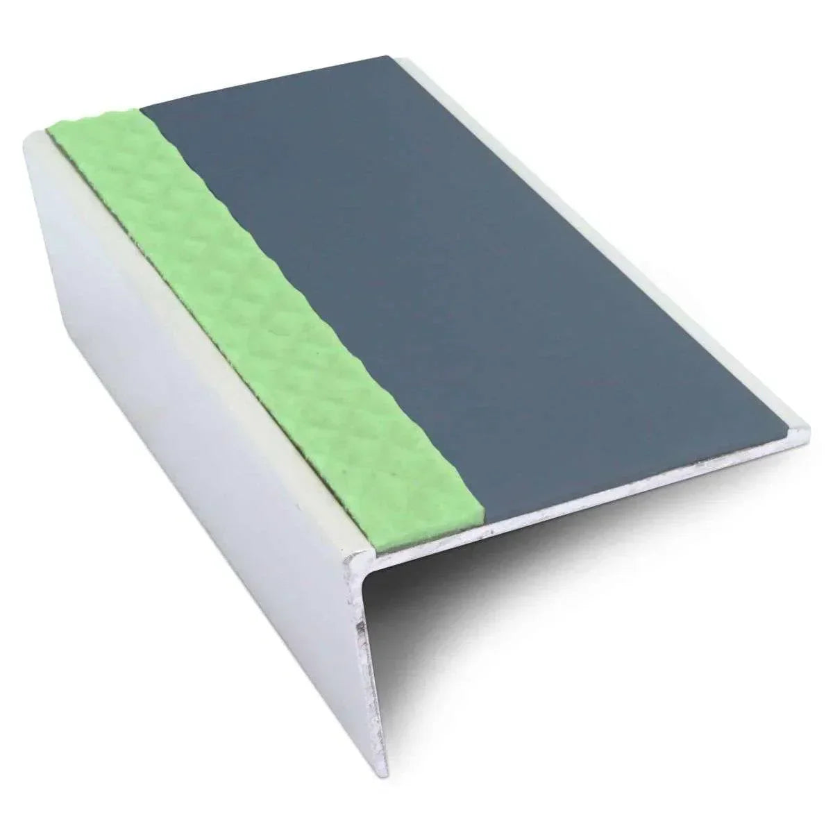 ASL02 57x32mm Aluminium Non Slip Stair Nosing Edge Trim With Pvc Insert Cobalt Blue