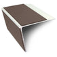 NSL28 DDA Compliant Aluminium Stair Nosing 75x58mm – Non-Slip Edge Trim with PVC Insert Brown