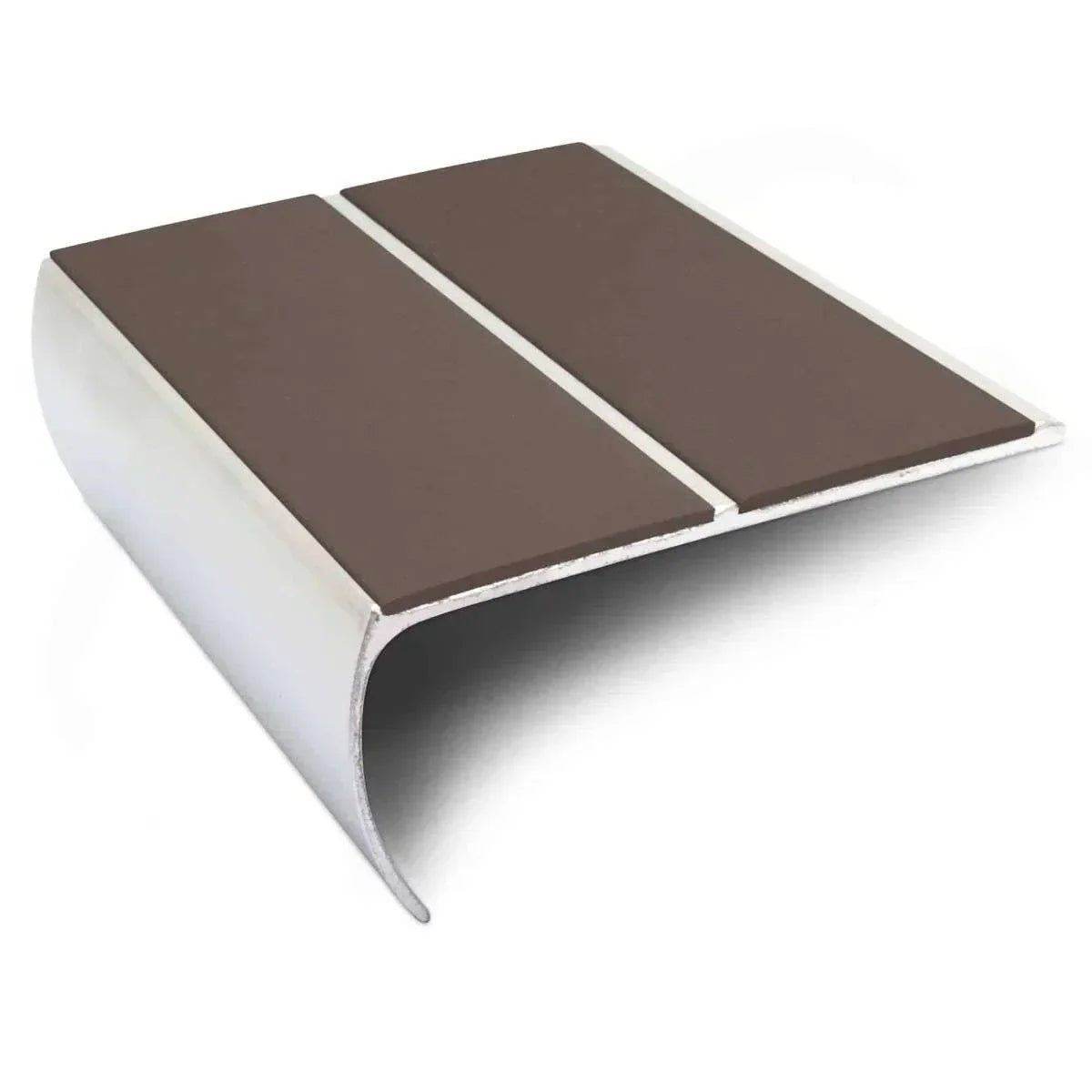 NSL29 Aluminium Anti-Slip Stair Nosing 87x40mm – Heavy-Duty Edge Trim with PVC Insert Brown