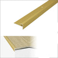 C24 28 x 14.5mm Anodised Aluminium LVT Stair nosing Edge Profile For 5mm Flooring Gold