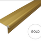 C29 42 x 28mm Anodised Aluminium LVT Stair nosing Edge Profile For 5mm Flooring Gold
