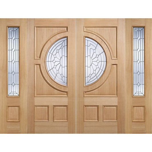 LPD Empress Zinc Clear Bevelled Glazed External Door 1981 x 762mm Unfinished Oak