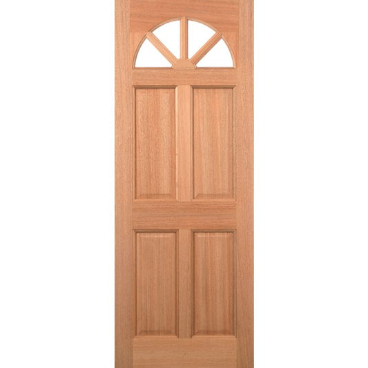 LPD Carolina 4P 4L Unglazed M&T External Door 1981 x 838mm Unfinished Hardwood