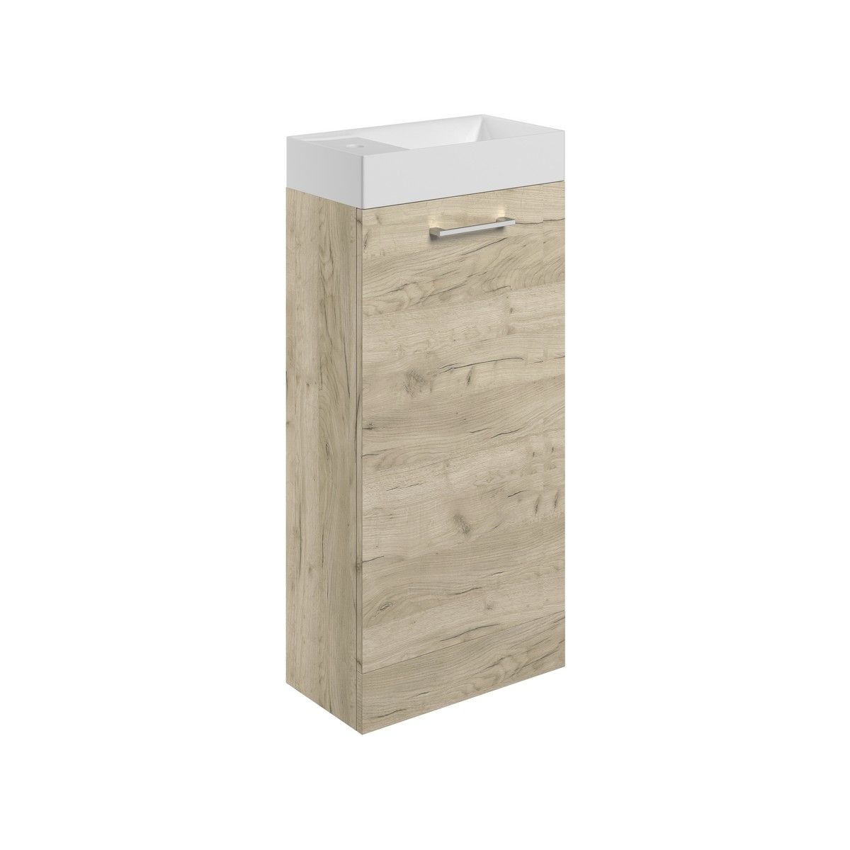 Helston Floor Standing 1 Door Basin Unit & Basin 410mm - Oak