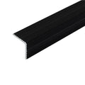 A35 20 x 20mm Anodised Aluminium Non Slip Ribbed Treads Stair Nosing Edge Trim Black