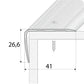 A42 41 x 26.6mm Anodised Aluminium Non Slip Ribbed Treads Stair Nosing Edge Trim