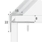 A60 15 x 22mm Push-In Anodised Aluminium Stair Nosing Edge Trim