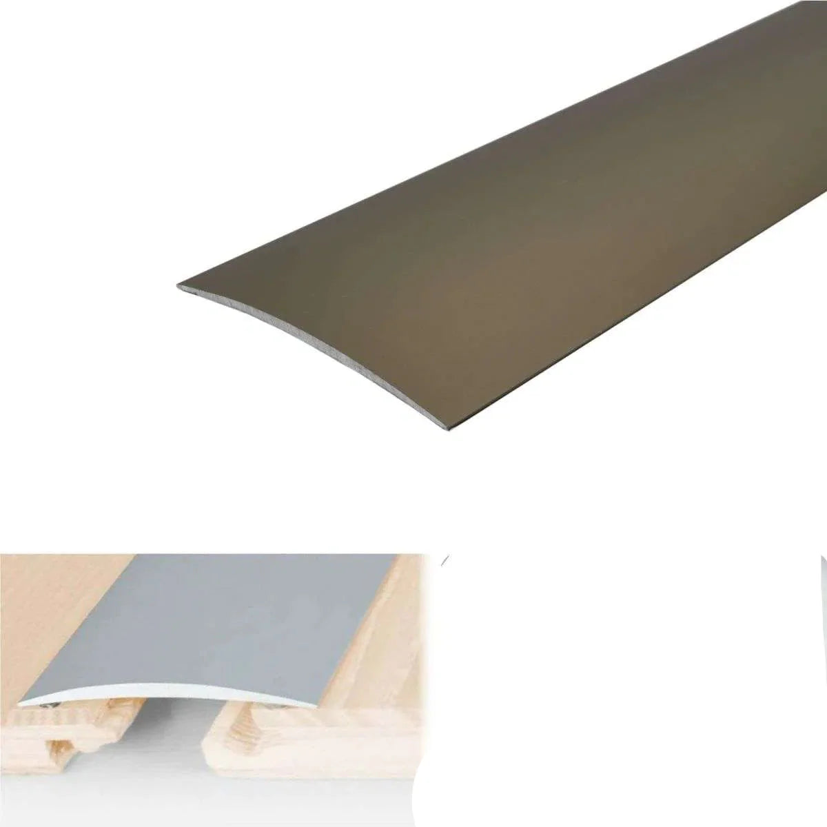 A71 80mm Anodised Aluminium Self Adhesive Door Threshold Strip Champagne 1000mm x 80mm