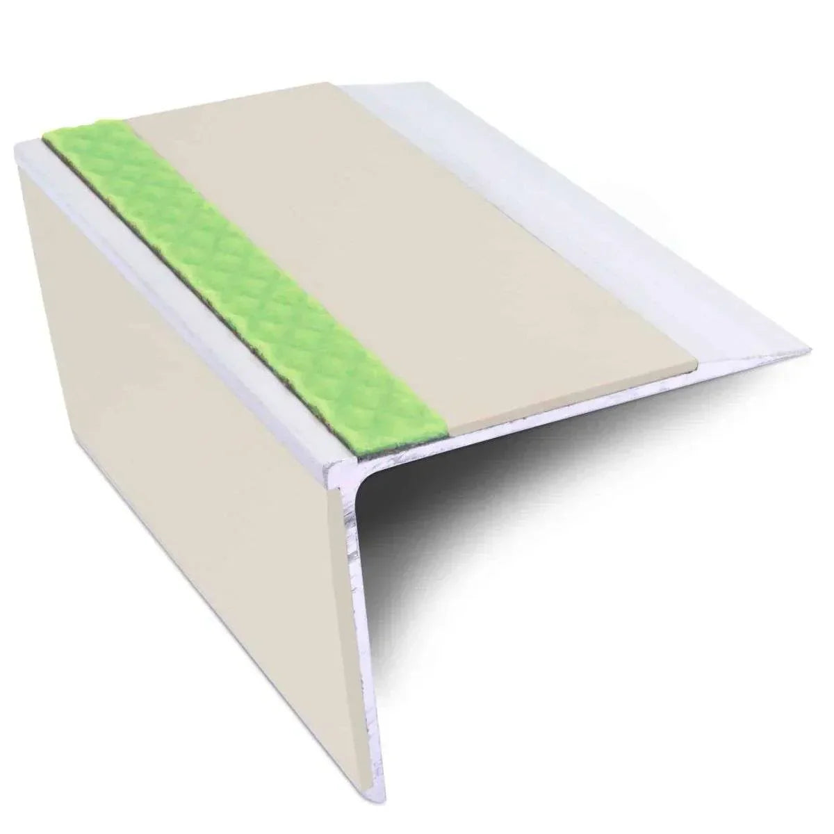 ASL27 75x58mm DDA Compliant Aluminium Non Slip Stair Nosing Edge Trim With Pvc Insert Canvas