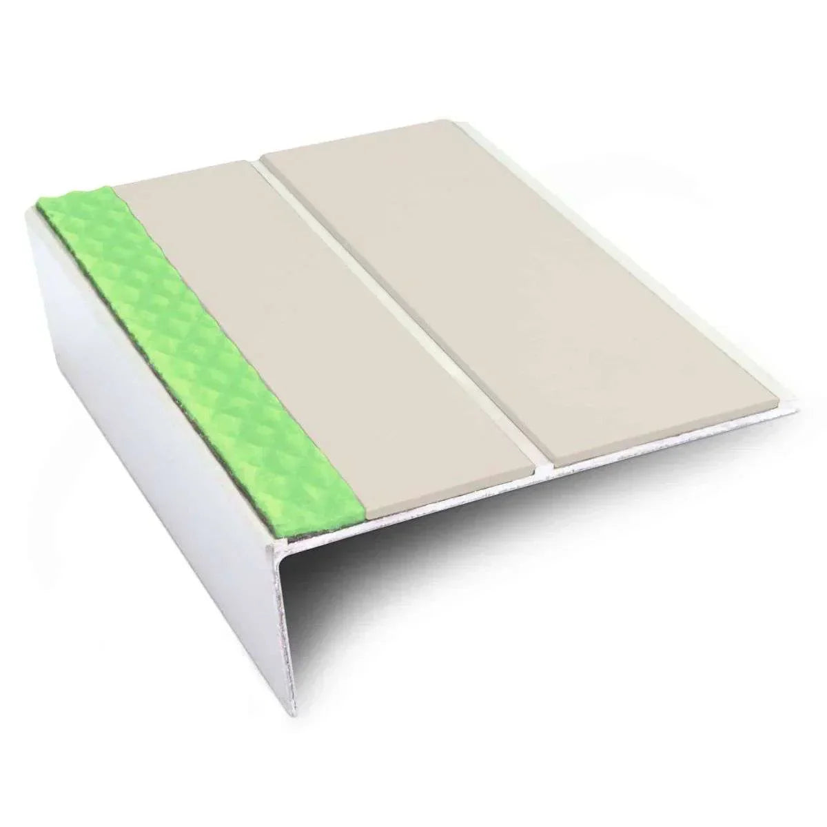 ASL10 85x32mm Aluminium Non Slip Stair Nosing Edge Trim With Pvc Insert Canvas