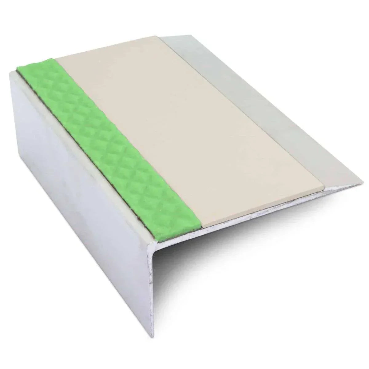 ASL15 66x32mm Aluminium Non Slip Stair Nosing Edge Trim With Pvc Insert Canvas