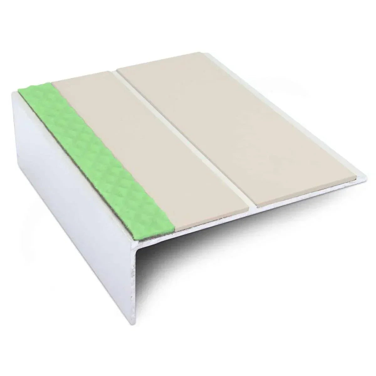 ASL09 85x30mm Aluminium Non Slip Stair Nosing Edge Trim With Pvc Insert Canvas