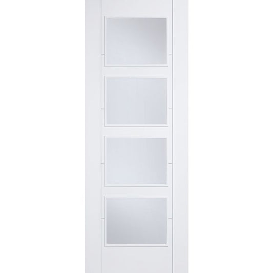Vancouver Internal Door - Primed - RM2S 4L Clear Glazed 1981 x 762mm White WFVAN4L30