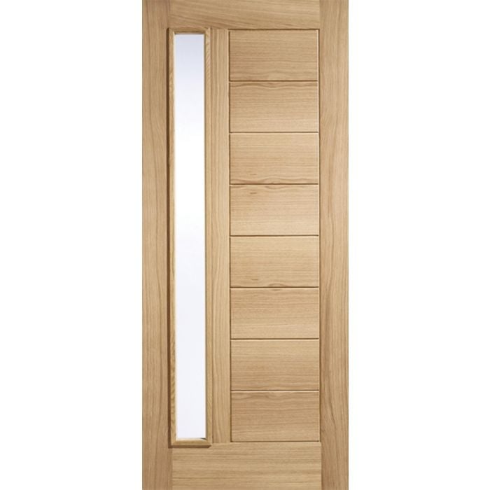 Goodwood Oak External Door - Long Light Frosted 1981 x 762mm OGOOD30