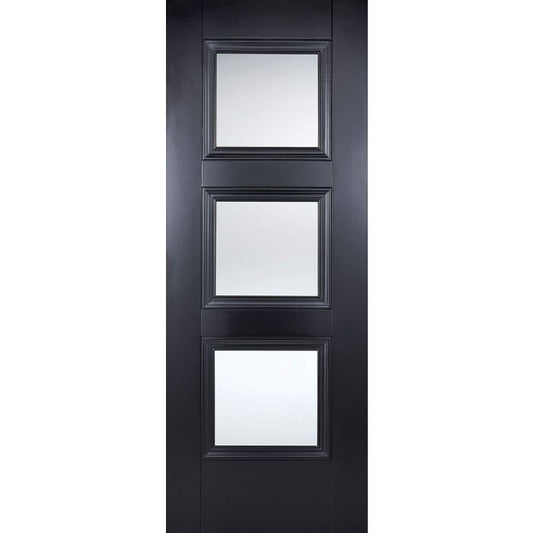 LPD Amsterdam 3L Glazed Internal Door 1981 x 762mm Black Primed Plus