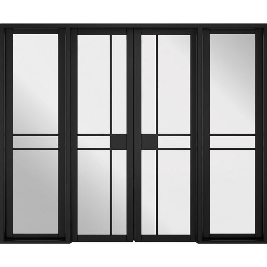 LPD Greenwich W8 Glazed Internal Room Divider Set 2031 x 2478mm Black Primed
