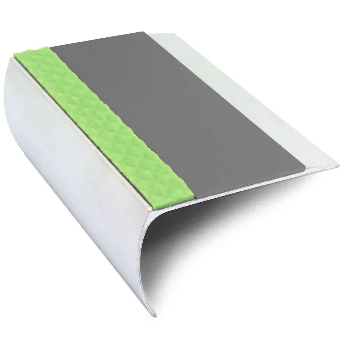 ASL25 69x40mm Aluminium Non Slip Stair Nosing Edge Trim With Pvc Insert Midnight Grey