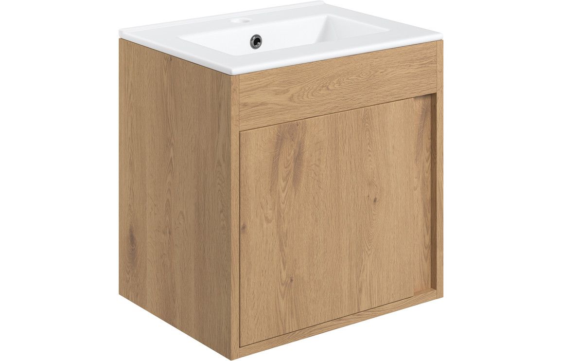 Farnham 510mm Floor Standing Unit (Basin Included) - Seville Oak