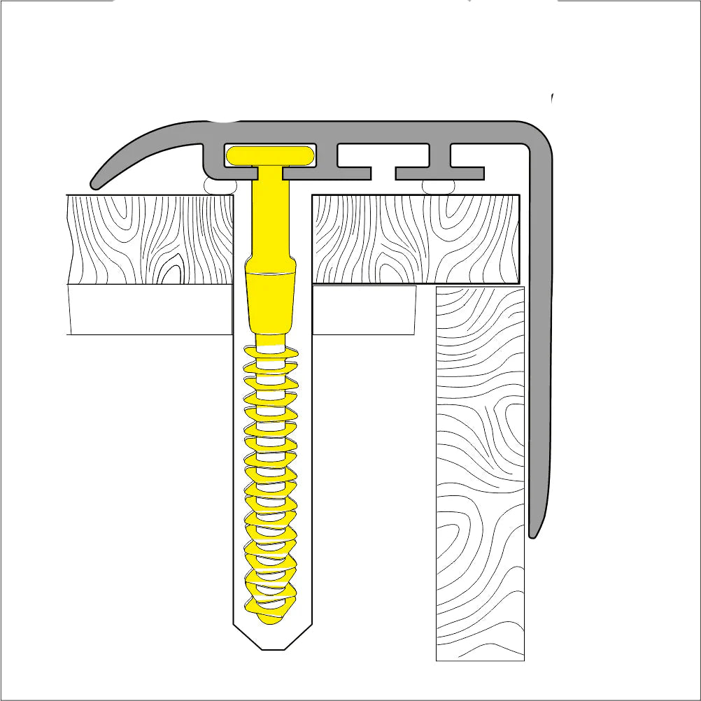 D-K0200 PVC Wood Effect Stair Nosing Edge Trim – 30 x 30mm UPVC Step Edge Protector