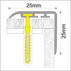 D-K0300 PVC Wood Effect Stair Nosing Edge Trim – 25 x 25mm UPVC Step Protector