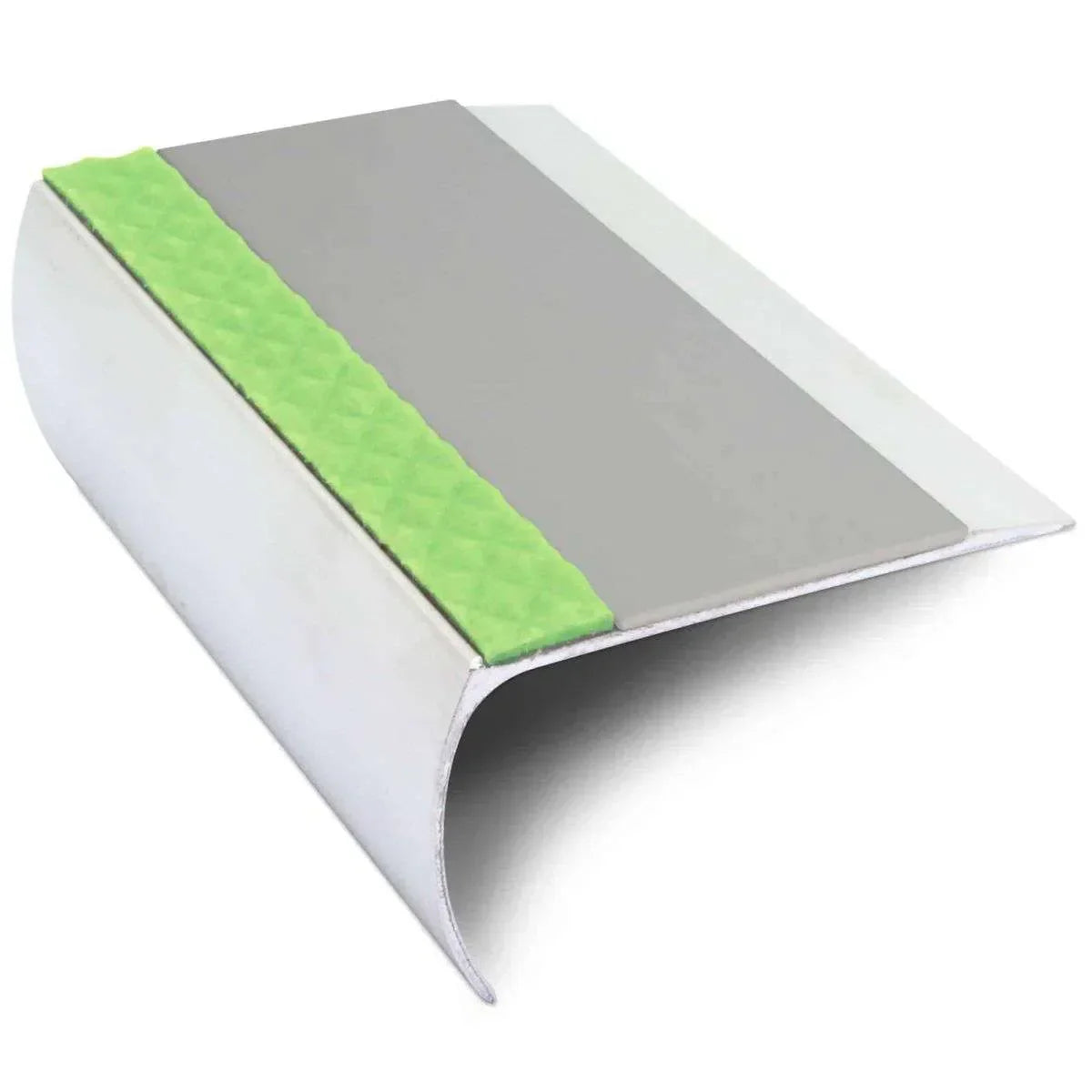 ASL25 69x40mm Aluminium Non Slip Stair Nosing Edge Trim With Pvc Insert Dolphin Grey