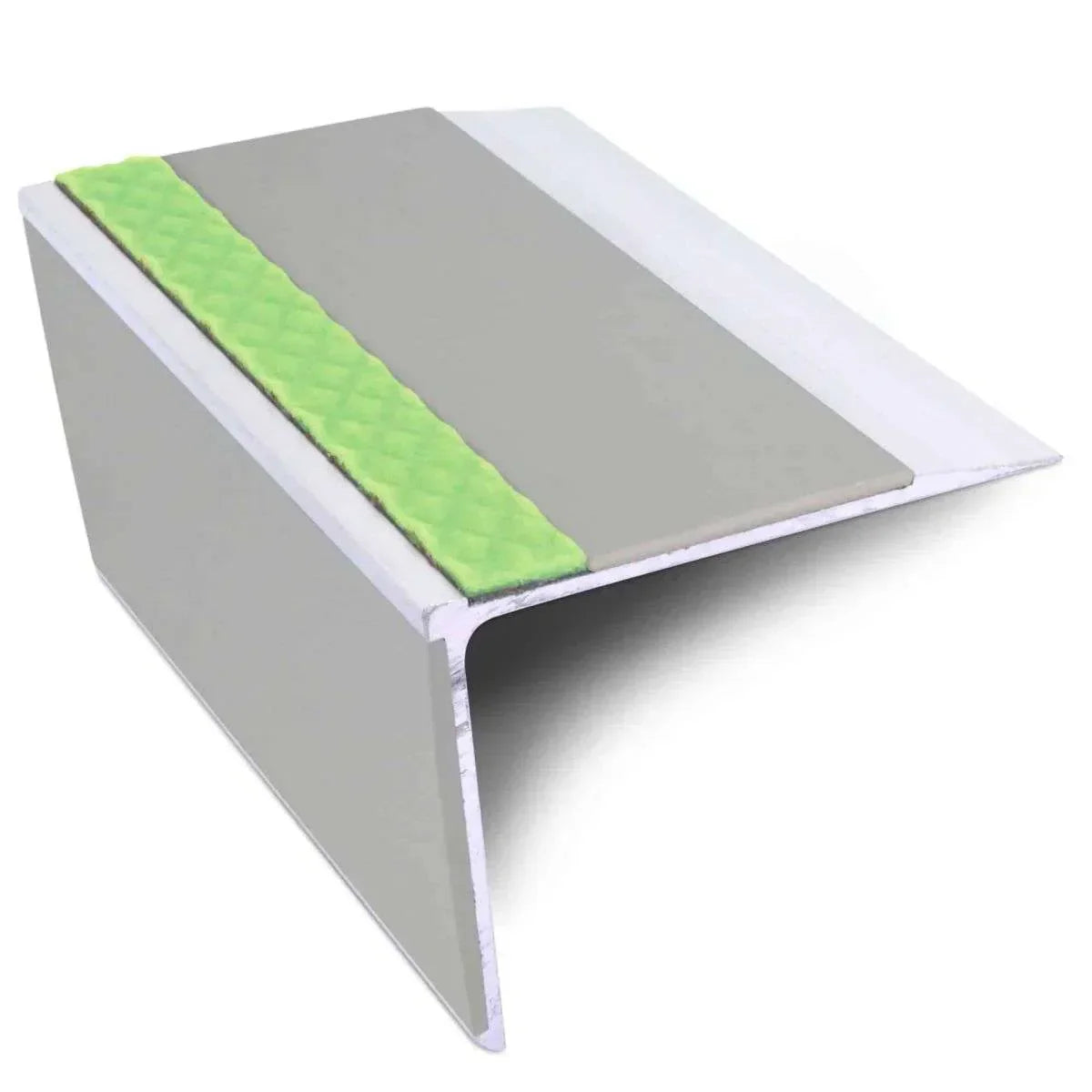 ASL27 75x58mm DDA Compliant Aluminium Non Slip Stair Nosing Edge Trim With Pvc Insert Dolphin Grey