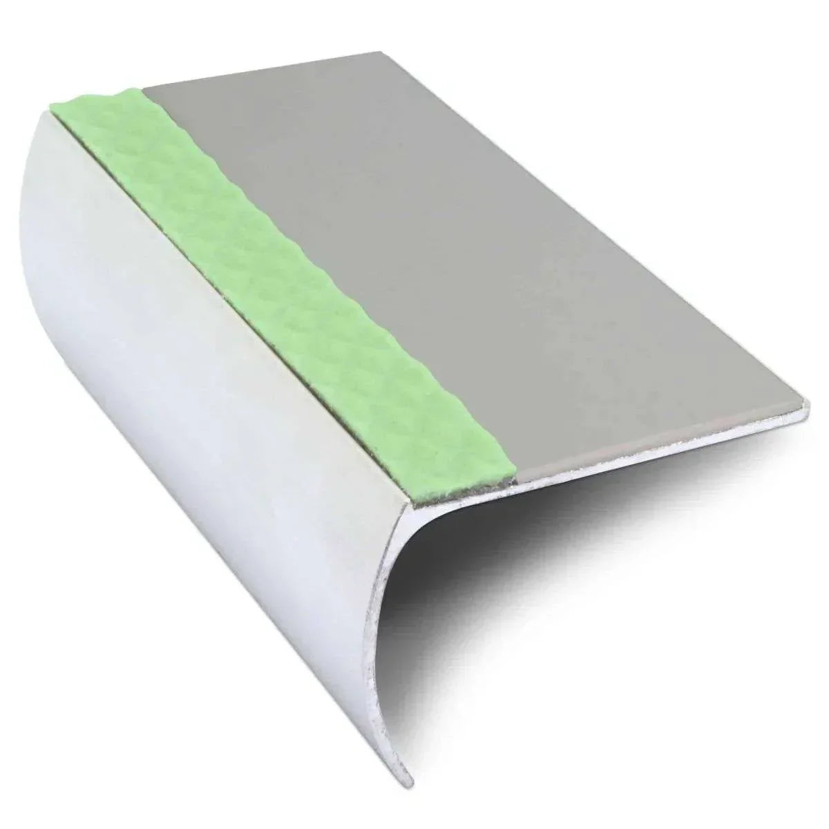 ASL03 57x40mm Aluminium Non Slip Stair Nosing Edge Trim With Pvc Insert Dolphin Grey
