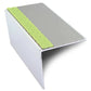 ASL19 56x55mm DDA Compliant Aluminium Non Slip Stair Nosing Edge Trim With Pvc Insert Dolphin Grey