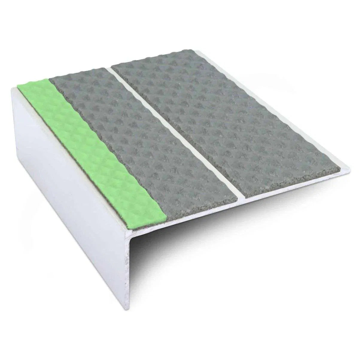 ASL09 Tredsafe 85x30mm Aluminium Non Slip Stair Nosing Edge Trim With Pvc Insert Dolphin Grey Tredsafe