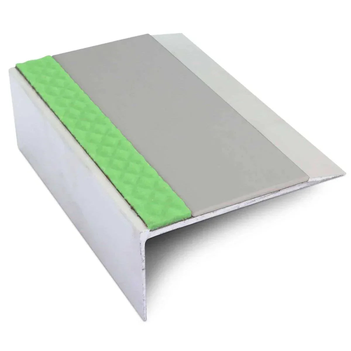 ASL15 66x32mm Aluminium Non Slip Stair Nosing Edge Trim With Pvc Insert Dolphin Grey