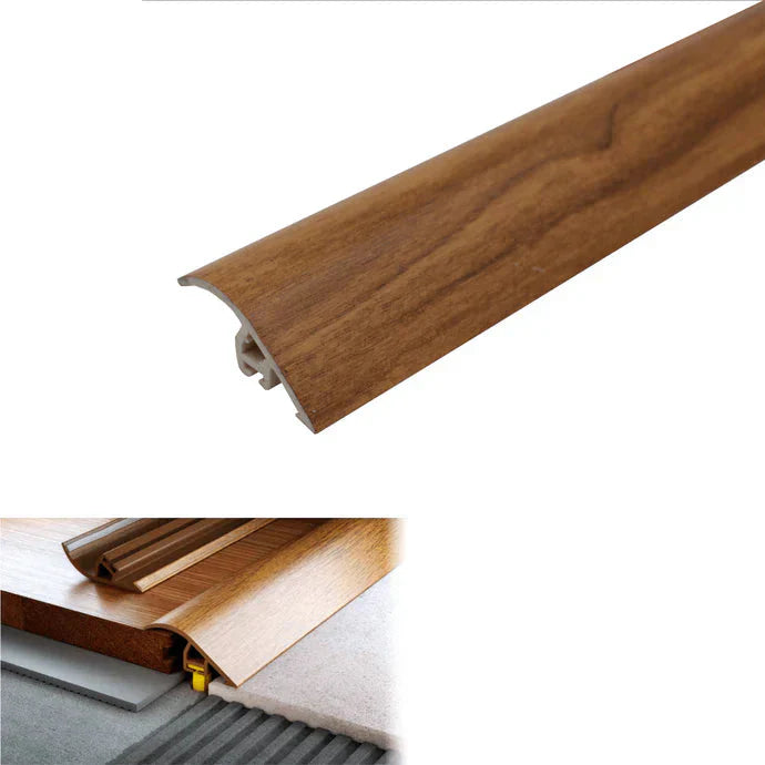 D-PS400 40mm PVC Wood-Effect Ramp Door Threshold Chestnut 6e