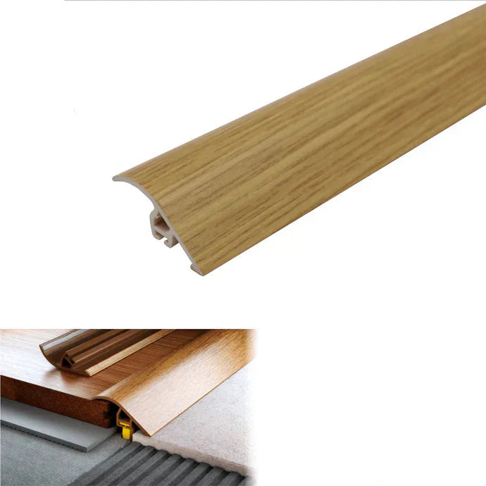 D-PS400 40mm PVC Wood-Effect Ramp Door Threshold Oak 3E 2.0m