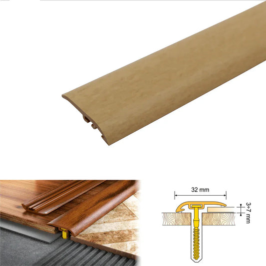 D-Z0100 32mm PVC Wood-Effect Ramp Door Threshold Beech 0E 2.0