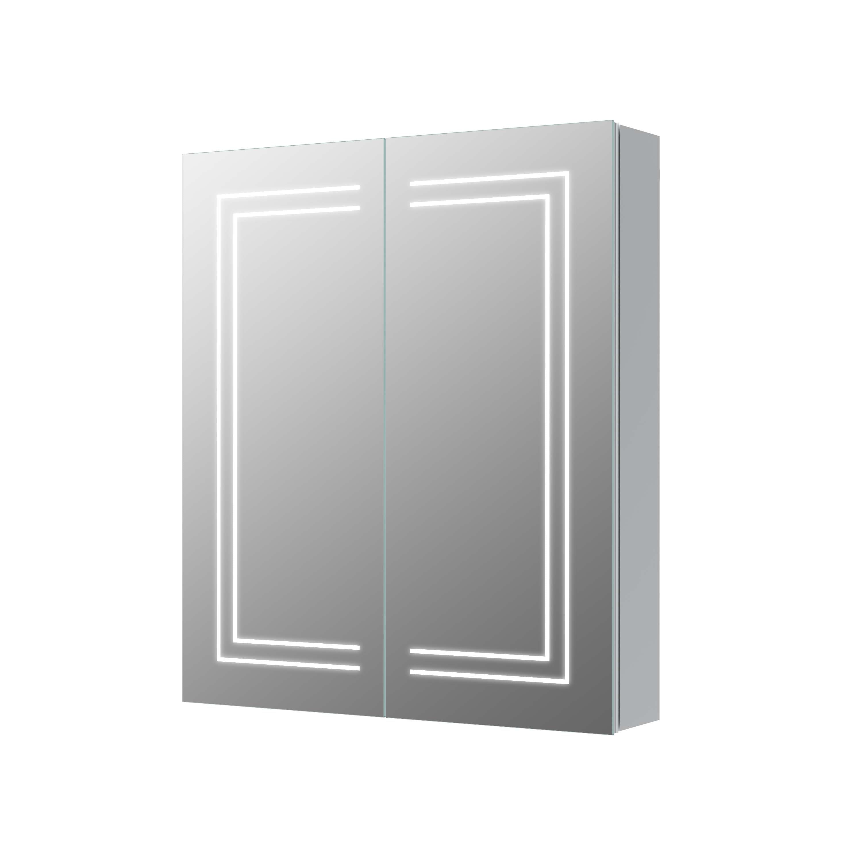 Haselbury 2 Door Front-Lit LED Mirror Cabinet 600mm