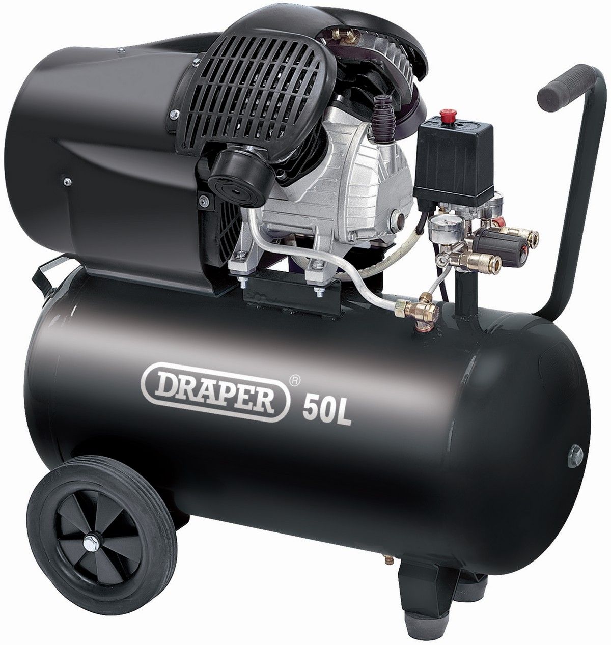 Draper Oil Compressor - V-Twin, 50ltr