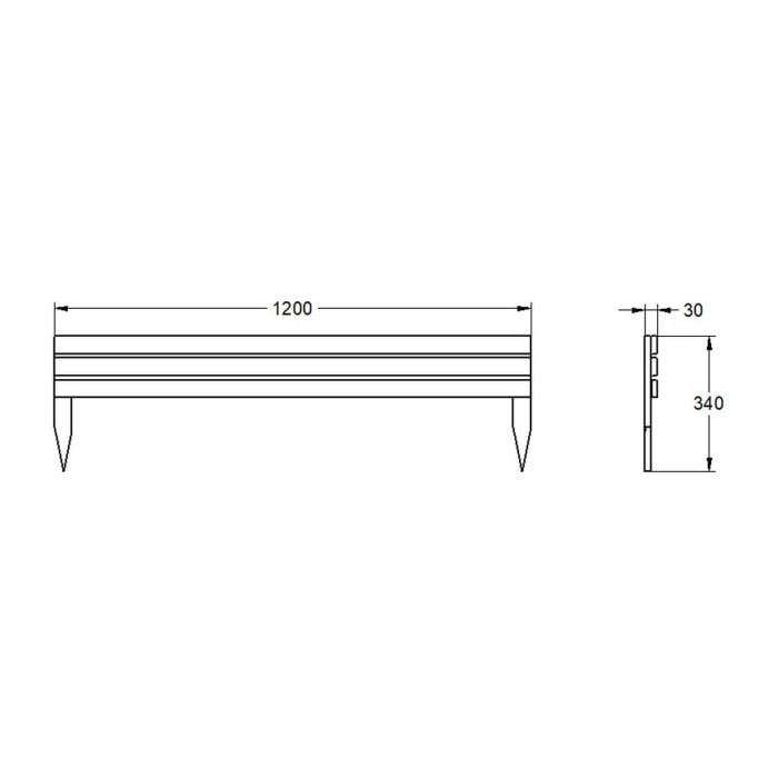 Forest Slatted Edging 1.2m - Pack of 5
