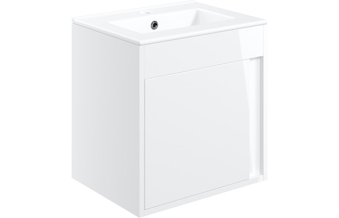 Farnham 510mm Wall Hung Unit (Basin Included) - White Gloss