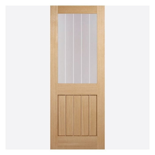Belize Solid Core Internal Glazed Door - Unfinished - 1981 x 838mm Oak OBELG33