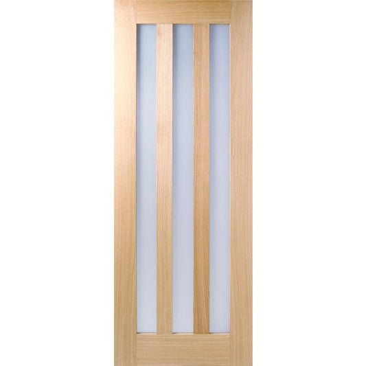 Utah Solid Core Internal Door - Prefinished - 3L Frost Glazed 1981 x 686mm Oak UTAOAKPF27