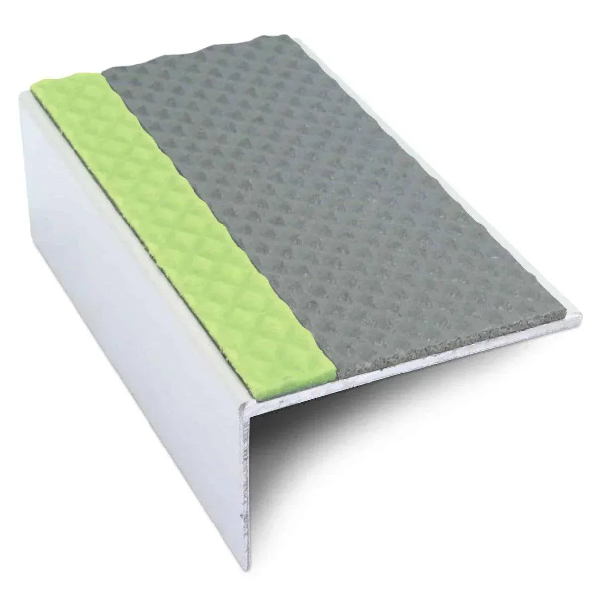 ASL01 Tredsafe 56x32mm Aluminium Non Slip Stair Nosing Edge Trim With Pvc Insert Dolphin Grey Tredsafe