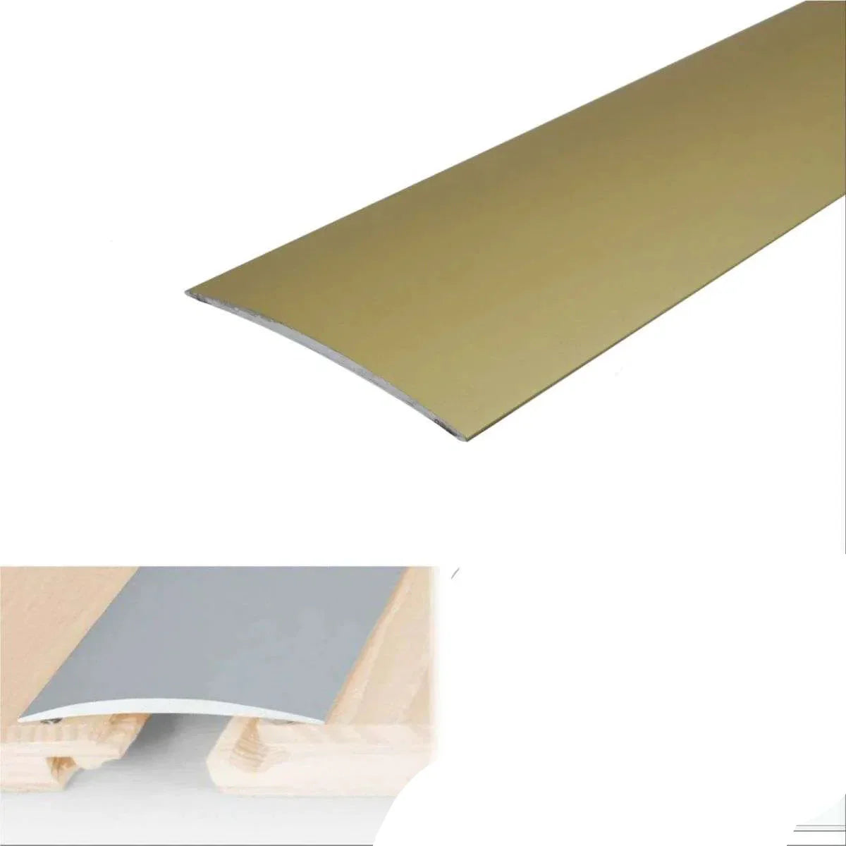 A71 80mm Anodised Aluminium Self Adhesive Door Threshold Strip Gold 1000mm x 80mm