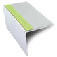 ASL20 57x55mm DDA Compliant Aluminium Non Slip Stair Nosing Edge Trim With Pvc Insert Ice Grey
