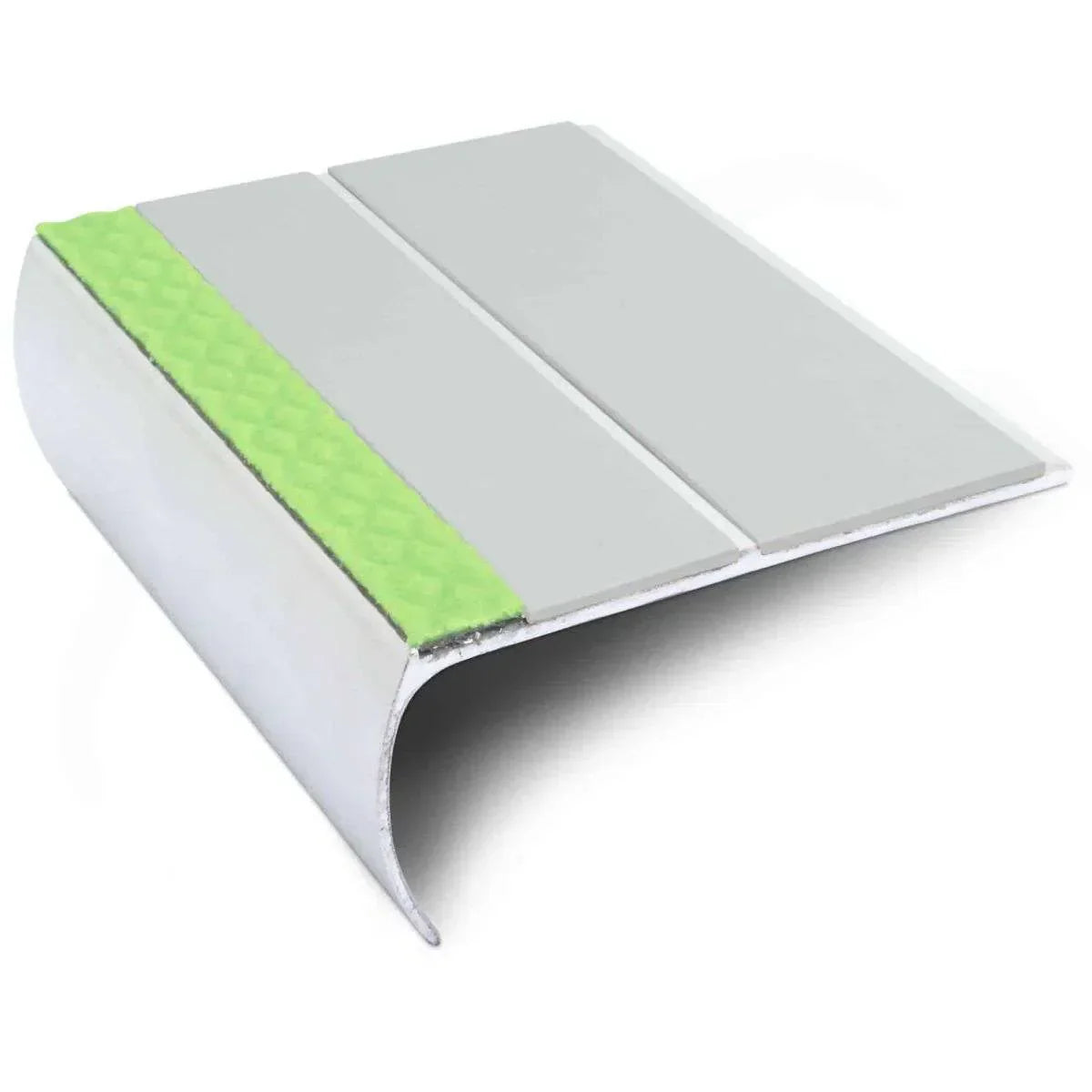 ASL29 87x40mm Aluminium Non Slip Stair Nosing Edge Trim With Pvc Insert Ice Grey