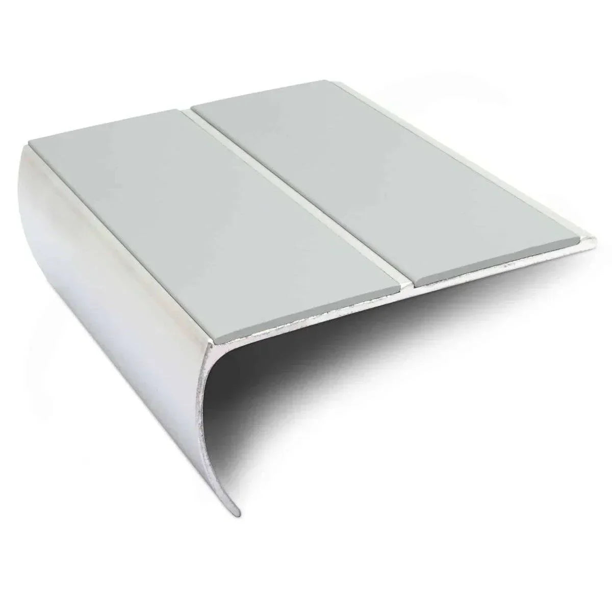 NSL29 Aluminium Anti-Slip Stair Nosing 87x40mm – Heavy-Duty Edge Trim with PVC Insert Ice Grey
