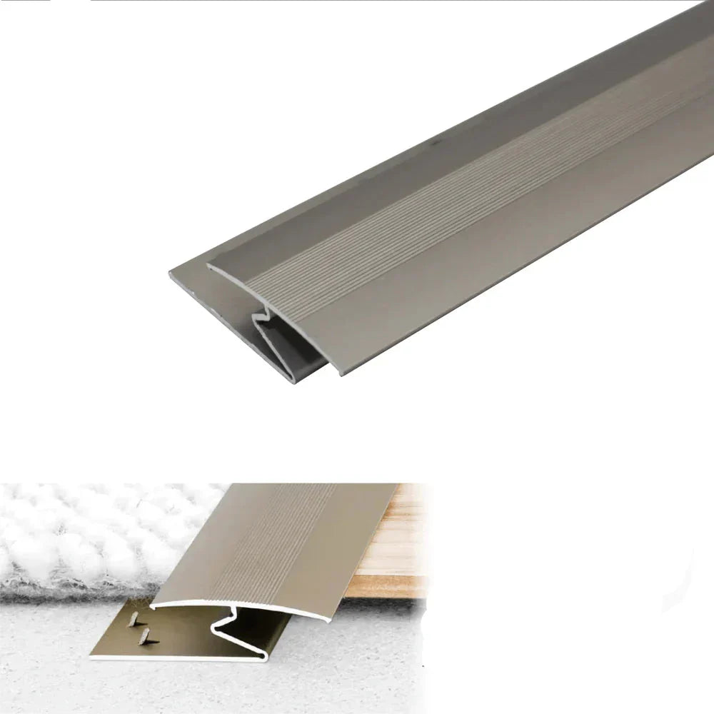 C69 35mm Anodised Aluminium Z Carpet Profile Inox