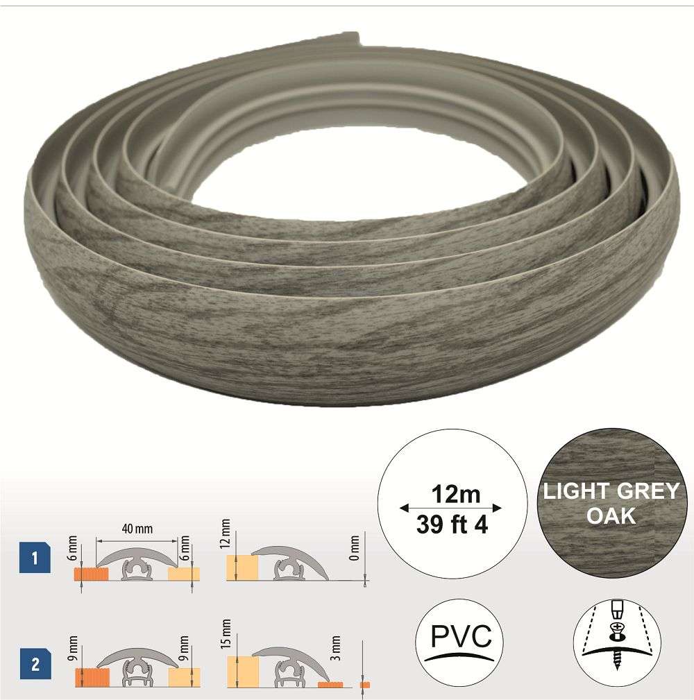 40mm PVC Flex Line Flooring Transition Strip – Flexible Threshold Profile