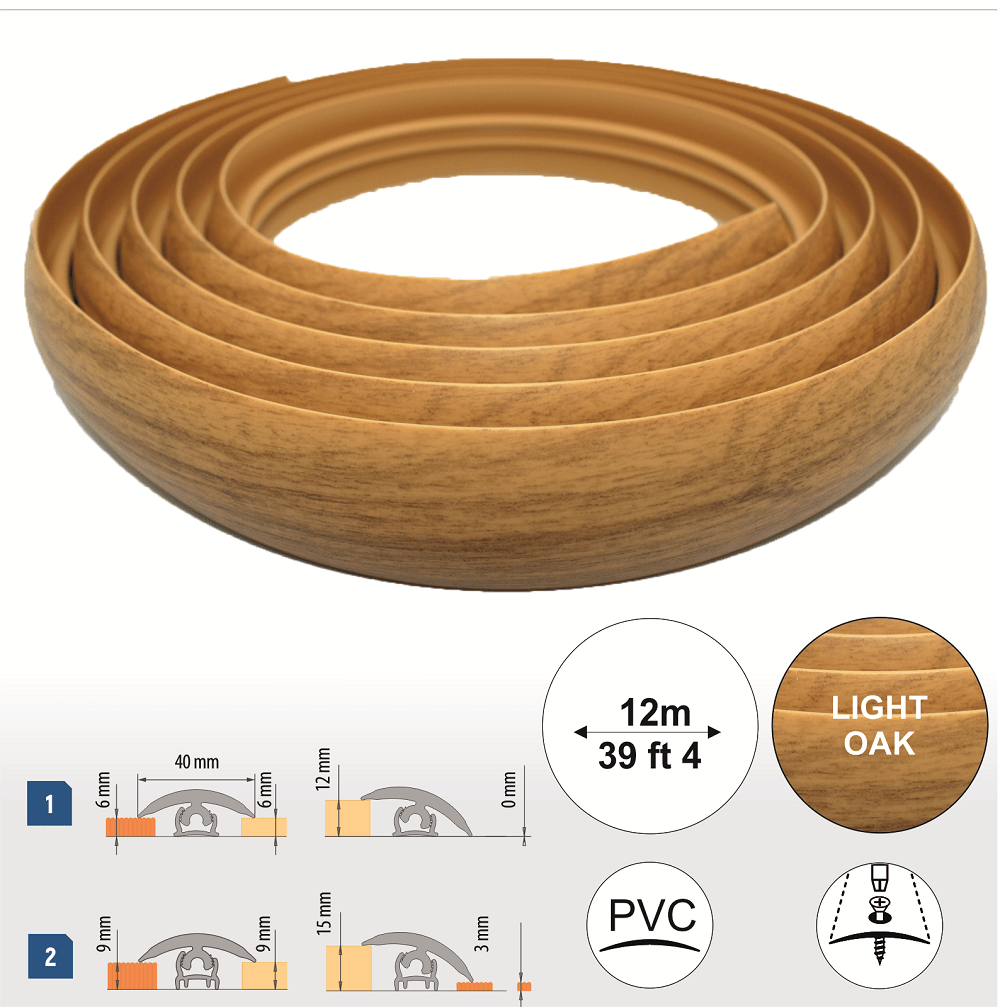 40mm PVC Flex Line Flooring Transition Strip – Flexible Threshold Profile